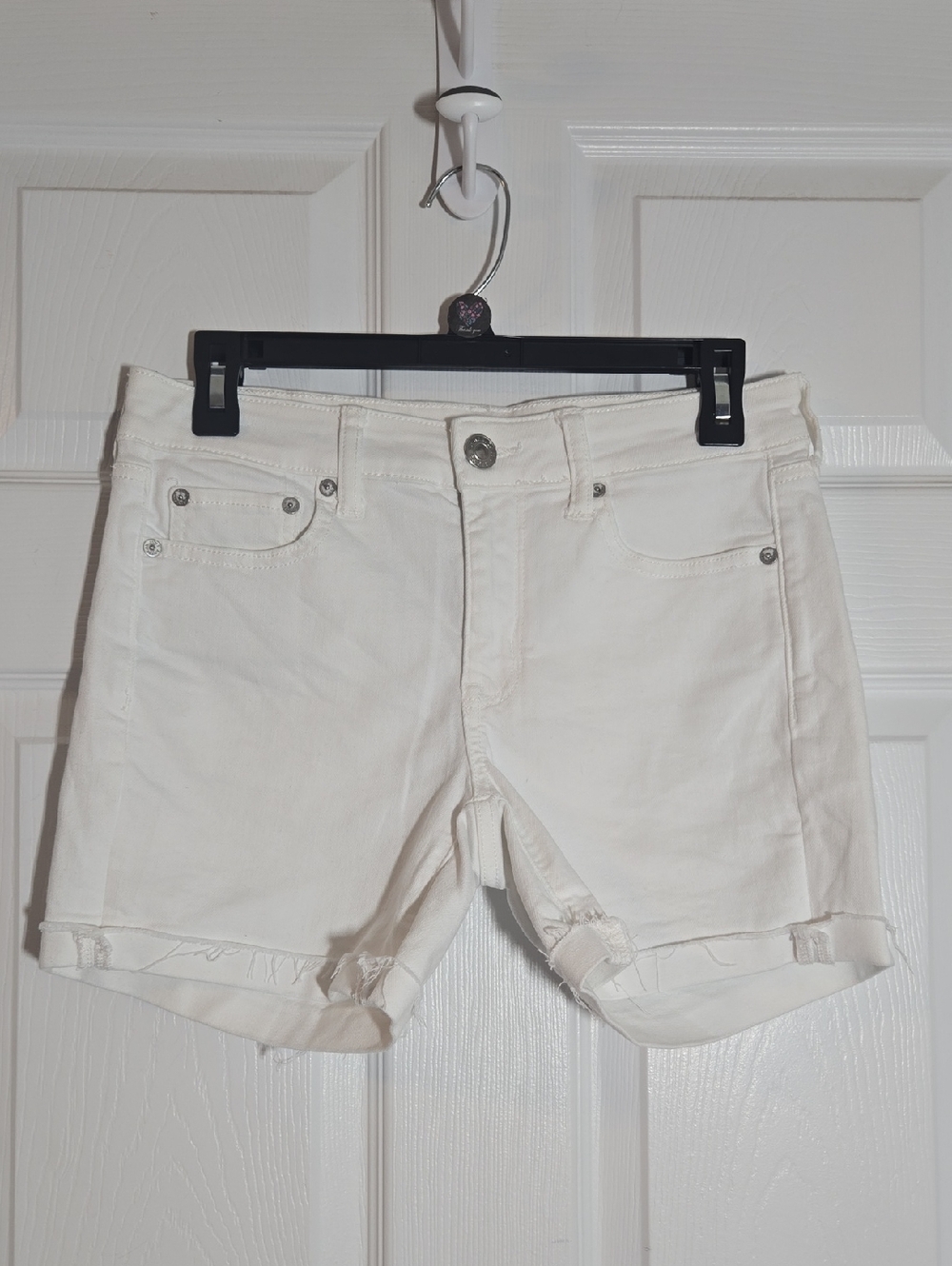 American Eagle Outfitters White Midi Jean Shorts Size 4